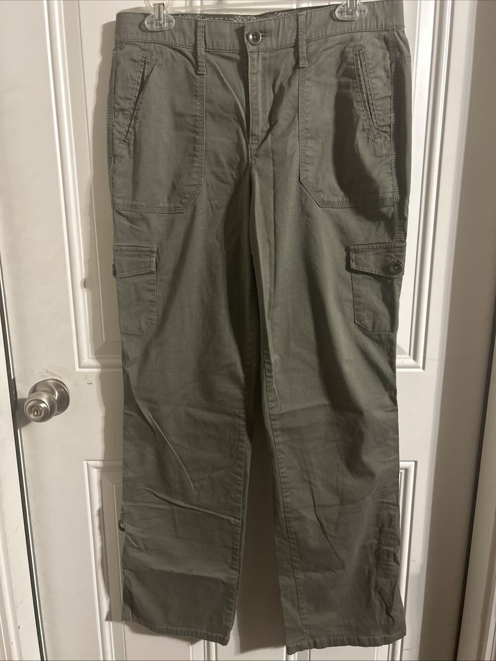 Women’s Gloria Vanderbilt Cargo Pants Size 8 Button Up Zipper Stretch